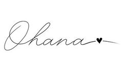 the word chana written in cursive writing with a heart on it's side