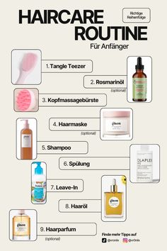 Die richtige Reihenfolge für die perfekte Haarroutine! :) - Produkte sind in meinem Linktree verlinkt! Manche findet ihr im amazon Shop, und manche in ShopMy. <33 - - - Themen: Haircare, Hairstyles, Haircareroutine, Hairroutine, Hairroutine für Anfänger, Tangle Teezer, Rosmarinöl, Mielle, Kopfmassagebürste, Scalp brush, Haarmaske, Shampoo, Spülung, Leave-In, Balea leave-In, Olaplex, Olaplex Öl, Olaplex Oil, Haarparfum, Gisou hair perfume, Gisou, Haarpflege  #hairroutine #hair #haarroutine #haircareroutine #haarpflege #haarpflegeroutine #gisou #olaplex #haircare #deetangler #tangleteezer #mielle #miellerosmaryoil #miellerosmarinöl #scalpbrush #shampoo #conditioner #hairmasks #balea #hairperfume Haircare Routine Steps, Perfume Gisou, Olaplex Oil, Gisou Hair Perfume, Gisou Hair Oil, Gisou Hair, Scalp Brush, Long Shiny Hair, Haircare Routine