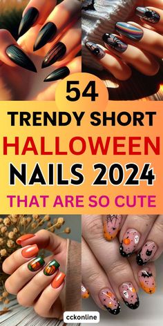 In this article are the most beautiful and amazing spring nail designs and colors that you can’t help but copy. #naildesigns #nailart #winternails #fallnails #amazingnails #fallnails #gelnails #acrylicnails #year #halloween #christmas #nailsideas2024 #nailtrends #nailtrend2024 Minimalist Spooky Nails, Halloween Gel Nails Ideas Short, Short Spooky Nail Designs, October Halloween Nails, Halloween Ombre Nails Short, Subtle Spooky Nails, Fall Halloween Nail Designs, Black Cat Halloween Nails, Halloween Gel Nails Designs