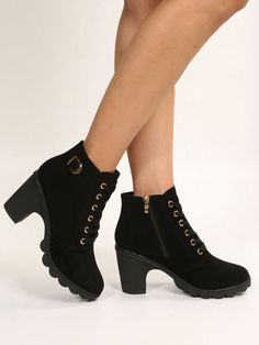 Women Fashion Solid Color Zipper High Heels Ankle Boots Black         Women Shoes, size features are:Bust: ,Length: ,Sleeve Length: Winter Ankle Boot Heels With Zipper Closure, Winter Ankle Boot Heels With Zipper, Winter High Ankle Heels With Zipper Closure, Casual High Heel Platform Boots With Zipper, Trendy Fall Heels With Zipper Closure, Trendy Ankle-high Martin Boots With Zipper, Casual High Heel Martin Boots With Zipper, Black High Heel Martin Boots With Zipper Closure, Black High Heel Martin Boots With Zipper