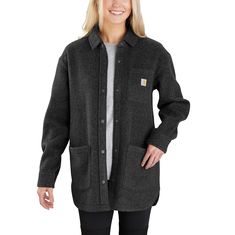 PRICES MAY VARY. Loose fit Snap front Open collar Adjustable snap cuffs Chest pocket Womens Carhartt, Carhartt Fleece, Overshirt Women, Carhartt Womens, Carhartt Jackets, Carhartt Shirts, Carhartt Women, Womens Fleece, Work Casual