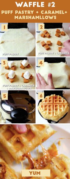 how to make waffles with puff pastry and caramel marshmallows