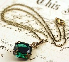 Slytherin Pride, Emerald Gem, Green Gem, Slytherin Aesthetic, Jewel Necklace, Ruby Pendant, Ruby Necklace, Victorian Vintage, Emerald Necklace