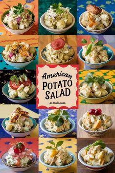 an image of american potato salad collage