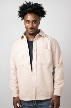 Rock this season’s hottest trend in this 1897 Original Heavy Shacket for Men in Cream! Wear this one buttoned all the way up for a cozy shirt look, or over a white tee as a layering piece. You can’t go wrong with the soft fleece, neutral color, and comfortable design! Features: 1897 Original Style: MJ110-CREAM Color: Cream 60`% Cotton 35% Polyester 5% Spandex Men’s shackets Long sleeves Sturdy shoulders Button sleeve cuffs and fold down collar Full button-down closure Two chest pockets Measurements from size large: Length from back center: 29” Chest: 40” Machine wash cold, hang dry Winter Streetwear Button-up Shirt, Winter Button-up Single Breasted Shirt, Solid Winter Shirt With Button Closure, Winter Single Breasted Button-up Shirt, Solid Color Relaxed Fit Shirt For Winter, Winter Single-breasted Button-up Shirt, Relaxed Fit Shirt For Winter, Relaxed Fit Winter Shirt, Winter Shirt With Button Closure And Lapel Collar