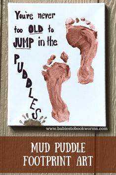 mud puddle footprint art for toddlers to make