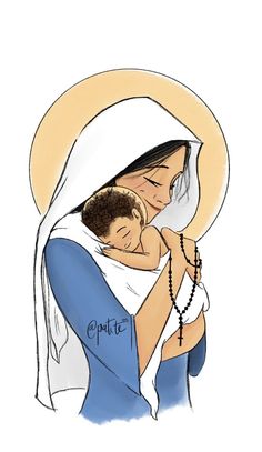 a drawing of a woman holding a child in her arms with the words spirit written on it