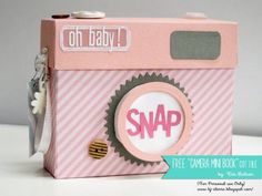 a pink box with the word snap on it