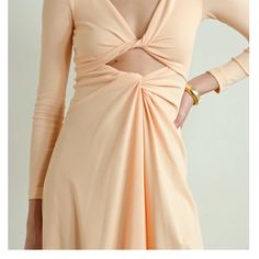 Color Pastel Orange Or Light Peach Size Xs Nwot Net A Porter Peach Cotton Brunch Dress, Peach Spring Daywear Dress, Semi-stitched Peach Georgette Dress, Affordable Peach V-neck Dress, Elegant Peach V-neck Maxi Dress, Pastel Orange, Rosetta Getty, Color Pastel, Light Peach