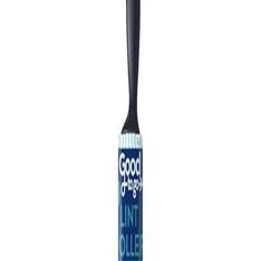 the toothbrush is black and white with blue writing on it's side, which reads good luck lint dille