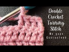 the crochet stitch is being worked on