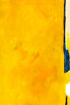 an abstract painting with yellow and blue colors