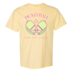 The Pickleball Social Club T-Shirt, must-have t-shirt to your pickleball collection and join the exclusive community of pickleball players who proudly wear the Pickleball Social Club T-Shirt. 6.1 oz./yd², 100% ringspun cotton, 20 singles Garment-dyed soft ring spun fabric Boxy fit, slightly cropped Topstitched, classic width, collar Taped neck and shoulders Twill label United Monograms, Clear Stadium Bag, Lilly Inspired, Long Sleeve Baseball Tee, Matching Sets Outfit, Comfort Colors Sweatshirt, Club T Shirt, Fall Denim, Long Sleeve Kids