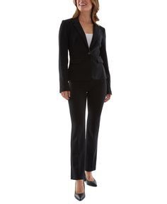 Bcx gives you a layer that dresses up or down with your favorite bottoms and skirts in this one-button blazer. Stretch Black Blazer For Work, Black Stretch Blazer For Work, Fitted Black Blazer With Button Closure, Elegant Black Stretch Blazer, Ski Shop, Spa Essentials, Baby Wedding, Blazer Buttons, Mens Big And Tall