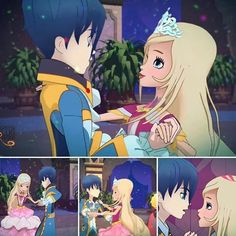 there are many pictures of princesses in the same scene, and one is talking to each other