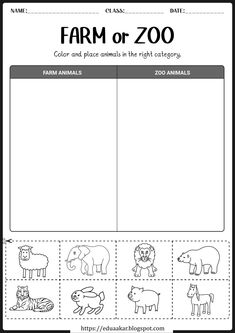 farm or zoo worksheet for kids