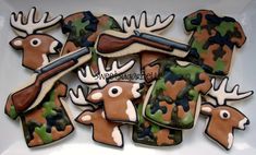 decorated cookies in the shape of deer heads