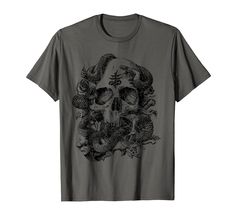 PRICES MAY VARY. Lightweight, Classic fit, Double-needle sleeve and bottom hem Punk T Shirt, Skull Clothing, Skull Shirt, Skull Shirts, Goth Punk, Top Fashion Brands, Snakes, Shop Top, Fashion Brands