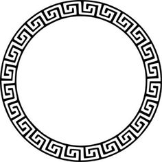 an ancient greek circle ornament in black and white