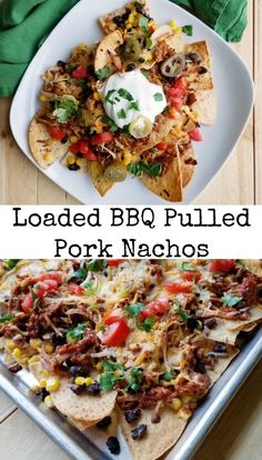 loaded bbq pulled pork nachos with ranch dressing