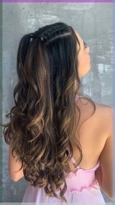 School Hairdos, Quick Hairstyles For School, Back To School Hairstyles, Favorite Hairstyles, Hairstyles For Long Hair, Half Up Hair, Formal Hairstyles, Braids For Long Hair, Elegant Hairstyles