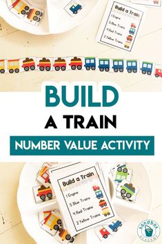 a train themed number value activity for kids