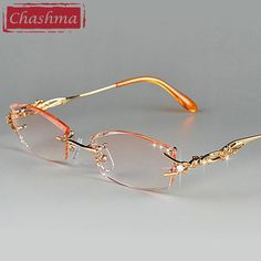 Vendor: Chashma Ottica Type: Frame Price: 59.99 Pattern Type: Solid Origin: Mainland China Model Number: 8036 A Gender: WOMEN Frame Material: Titanium Eyewear Accessories: Frames Color: Gold Frame Brown Lenses, Silver Frame Blue Lenses,Pink, Purple Certification: CE Brand Name: Chashma Ottica Fancy Glasses, Frame Blue, Cute Glasses, Colored Stones, Eyewear Frames