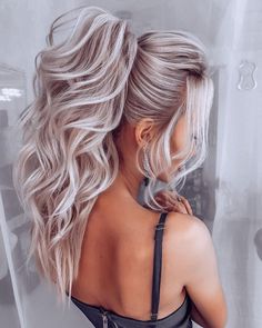 Tail Hairstyles, Easy Trendy Hairstyles, Tail Hairstyle, Pony Hairstyles, Elegant Ponytail, Long Hair Ponytail