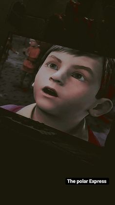 an animated image of a young boy with his mouth open