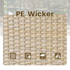 the pe wicker is shown in three different colors