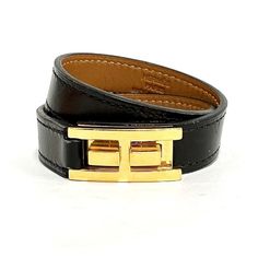 Used Hermes Drag Double Tour Brand Accessories 2 Row Bracelet Bangle Women's (Sku: Gzl11emb) === General === Brand : Hermes === Design === Type : Charm Bracelet Gender : Women Material : Box Calf Leather Color : Black === Size === Total Length : 32.5cm / 12.79'' === Included Items === Accessories : Box === Condition === Condition : Used (Good) Ranking : Rank B Used - Traces Of Usage, Damages / Dirt Can Be Seen But It Is Still In Acceptable Condition For Continued Usage Seller Ranking : Rank B Ov Bracelet Double Tour, Gemstone Wrap Bracelet, Contemporary Bracelets, Hermes Bracelet, Hermes Design, Hermes Model, Hermes Jewelry, Brand Accessories, Accessories Box