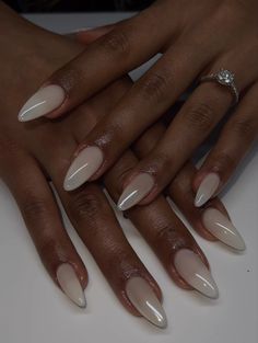 Elegant Milky Nails, Milky Nails Dark Skin, White Nails On Black Skin, Milky Pedicure, Milky White Nails, Nails On Dark Skin Hands, White Chrome Nails