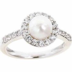 short description is not available Size: One Size.  Color: Metal Type.  Gender: female.  Age Group: adult. Pearl Wedding Ring, White Pearl Ring, Pearl Engagement Ring, Traditional Engagement Rings, Buy Pearls, Pearl And Diamond Ring, Bling Rings, Put A Ring On It, White Sapphire