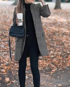 Fashion Plaid One Button Pockets Blazer&Coat Affordable Winter Outfits, Winter Office Wear, Plaid Blazer Outfit, Plaid Print Coat, Office Wear Women, Straight Clothes, Winter Vintage, Blazer Outfit, Print Coat