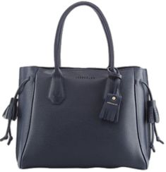 Luxury Navy Shoulder Bag For Evening, Elegant Navy Shoulder Bag With Leather Handles, Luxury Navy Leather Shoulder Bag, Elegant Navy Leather Bag, Elegant Navy Leather Shoulder Bag, Elegant Navy Shoulder Bag With Handle Drop, Midnight Blue Color, Longchamp Bags, Dark Navy Blue