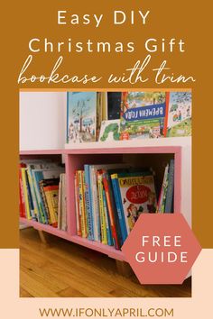 an easy diy christmas gift bookcase with twine books and free printables