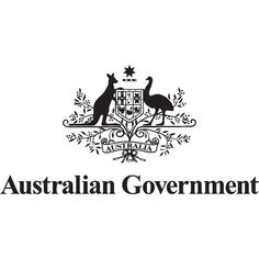 the australian government logo with two kangaroos on it