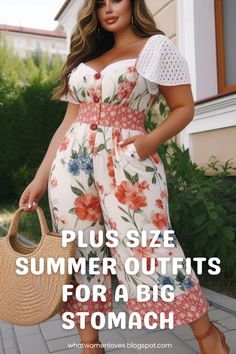 Step out in style with our fashion-forward plus-size summer outfits. These chic looks are perfect for accentuating a big stomach and making a bold fashion statement. Summer Outfits Big Stomach, Plus Size Summer Outfits Big Stomach, Big Stomach, Athletic Dresses, Breezy Outfit, Chic Plus Size, Plus Size Summer Outfits, Simple Tees, Plus Size Summer