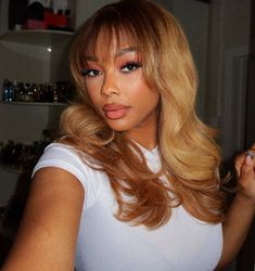 Blonde Wig With Bangs Black Women, Fringe Blonde, Blonde Hair With Fringe, Blonde Fringe, Short Black Wigs, Future Aesthetic, Blonde Bangs, Easy Hairstyles For Thick Hair