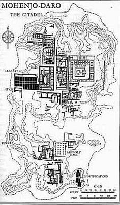 a map of the mount of the great bath in mohenga - daro