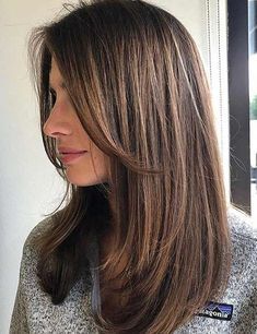 Cute Medium Length Haircuts, Shoulder Length Hair Cuts, Haircuts For Medium Hair, Haircuts Straight Hair, Haircut For Thick Hair, Mid Length Hair, Haircuts For Long Hair, Medium Hair Cuts, Curtain Bangs