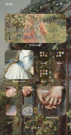 a collage of different images with hands and flowers on them, including the words