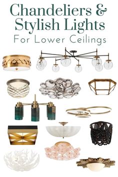 If your home has low ceilingsyou're not stuck with boringugly buiilder-grade lightsBanish the booblight in favor of one of these chandeliersceiling lights or semi-flushmount lights. 8 Ft Ceiling Lighting, Best Chandeliers For Low Ceilings, Ceiling Lights Low Ceiling, Low Ceiling Chandelier Dining, Chandelier Dining Room Low Ceiling, Lighting For Low Ceilings Kitchen, Dining Room Lighting For Low Ceilings, Dinning Room Lighting Low Ceiling, Dining Room Light Low Ceiling