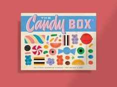 the candy box magazine cover on a pink background