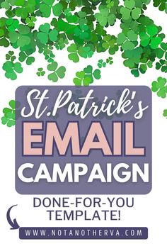 the st patrick's email campaign with shamrock leaves