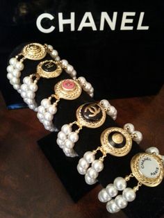 Chanel Clothes, Button Bracelets, Coco Chanel Fashion, Chanel Bracelet, Button Bracelet, Chanel Accessories, Chanel Jewelry, Button Jewelry, Chanel Fashion