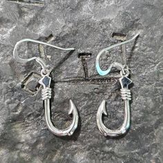 These earrings are beautiful and delicate. Made of solid sterling silver and makes a great gift for anyone that loves fishing or into that lifestyle. Treasure Coin, Key West Fl, Fishing Hook, Fish Hook Earrings, Nov 6, Cross Designs, Earrings Sterling Silver, Key West, Fish Hook