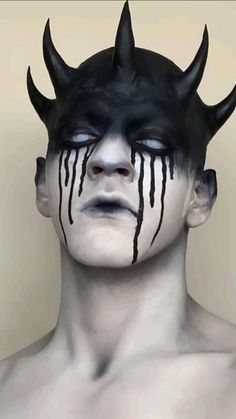 Mens Halloween Makeup, Demon Makeup, Halloweenský Makeup, Creepy Halloween Makeup, Zombie Walk, Horror Makeup, Halloween Makeup Inspiration, Halloween Makeup Tutorial, Scary Costumes