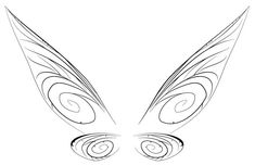 the outline of a butterfly's face with large eyes and tail feathers on it