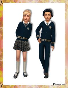 an image of two people dressed in school uniforms